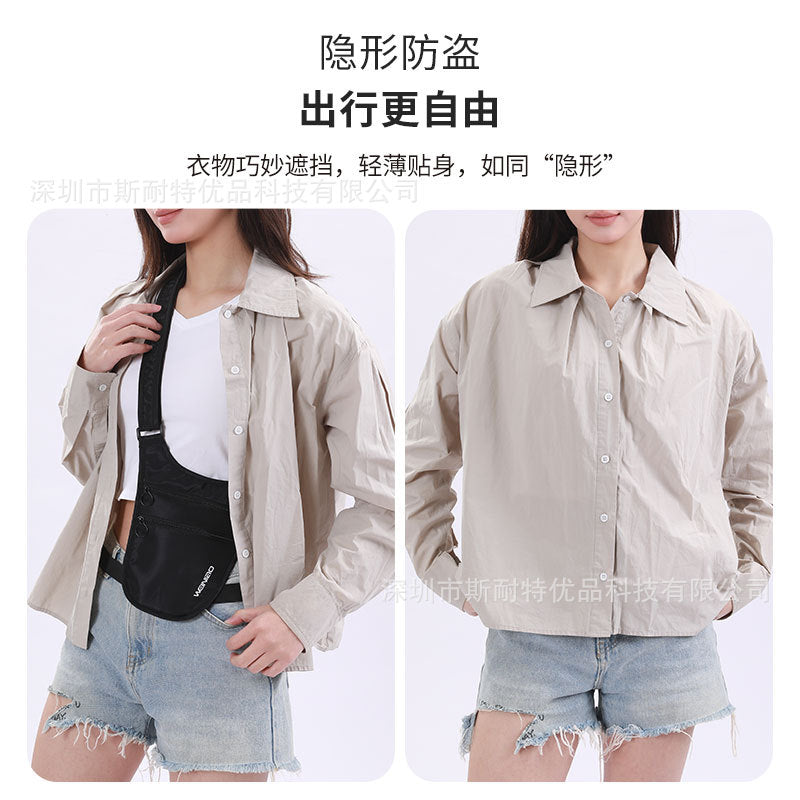 Travel Anti-theft Waist Bag Passport Certificate Wallet Body-fit Invisible Anti-theft Bag European Travel Abroad Crossbody Bag - image 2