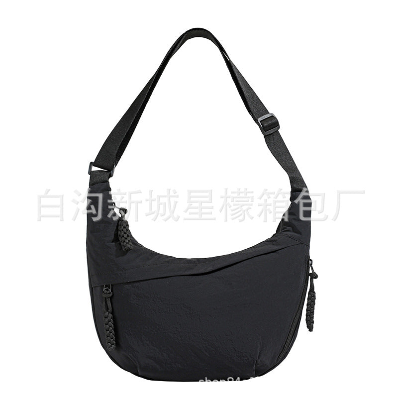 Fashion Cloth Bag Shoulder Bag Female Student 2025 New Casual Tote Bag Large Capacity Class Travel Dumpling Bag - image 5
