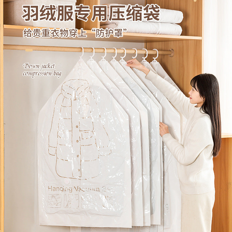 Factory direct wardrobe hook vacuum compression bag down jacket sweater coat compression bag dust-proof moisture-proof storage - image 3