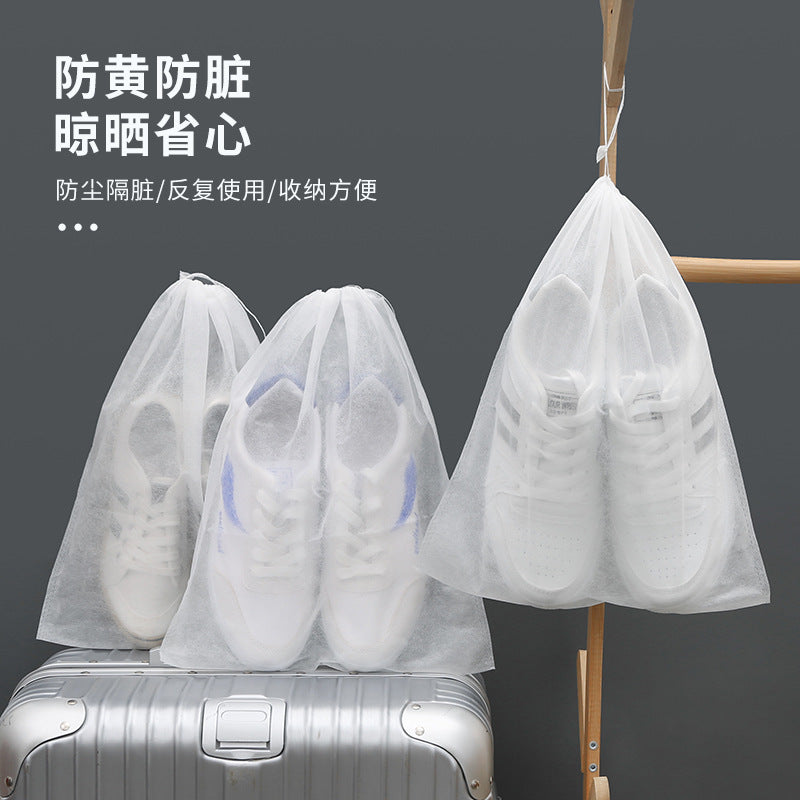 Shoe Bag Non-woven Shoe Storage Bag White Shoes Dust-proof Yellow-proof Air-drying Shoe Bag Travel Disposable Thickened Shoe Cover - image 1