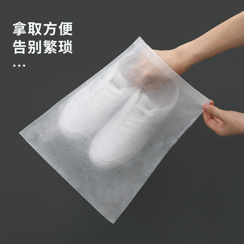 Shoe Bag Non-woven Shoe Storage Bag White Shoes Dust-proof Yellow-proof Air-drying Shoe Bag Travel Disposable Thickened Shoe Cover - image 3