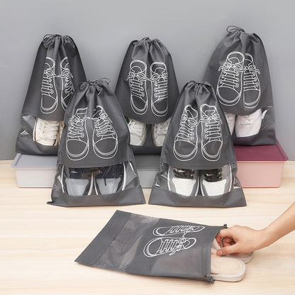 Shoe Storage Bag Dust-Proof and Moisture-Proof Drawstring Flap Pocket Pants Student Dormitory Organizing Shoe Bag Travel Storage Artifact - image 3