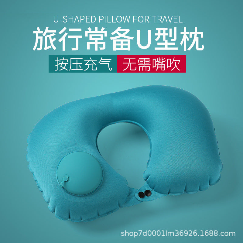 Inflatable Pillow Pressing Inflatable Portable U-shaped Pillow Neck Pillow TPU Neck Pillow for Travel and Travel - image 1
