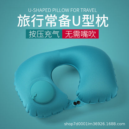 Inflatable Pillow Pressing Inflatable Portable U-shaped Pillow Neck Pillow TPU Neck Pillow for Travel and Travel - image 1