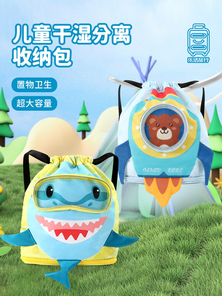 Children's Swimming Storage Toiletry Bag Dry and Wet Separation Sports Bag Swimming Bag Women's Waterproof Backpack Beach Bag Men's - image 2