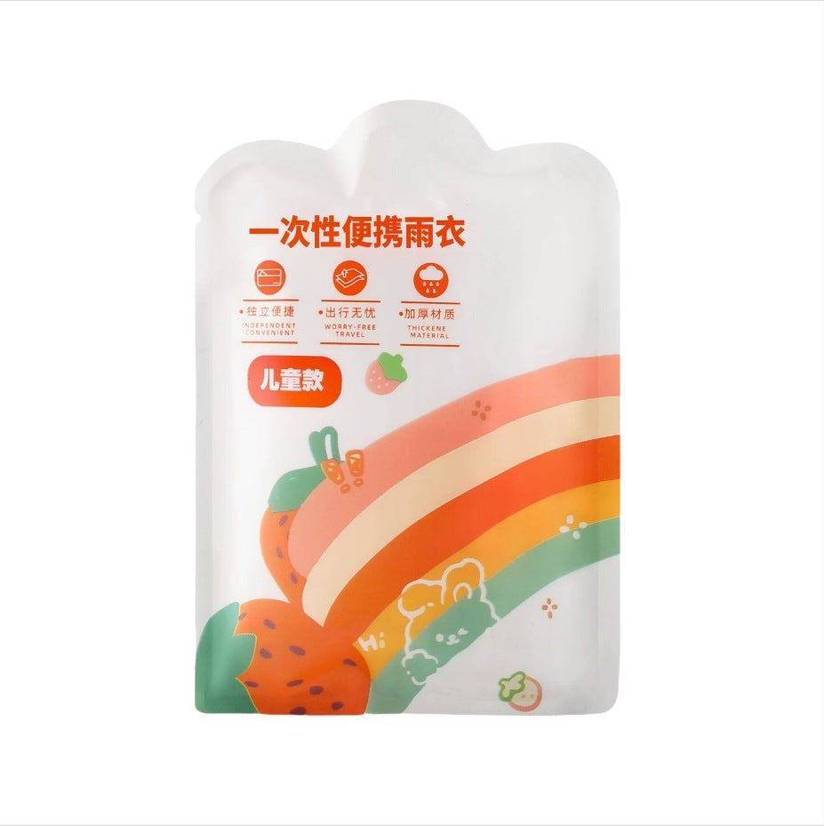 Children's Disposable Raincoat Thickeneded and Longed Explosion-Proof Rain Travel One-Piece Poncho Portable Card Outdoor Rafting Raincoat - image 5