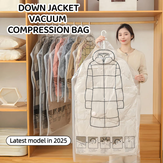 New hanging coat down jacket compression bag storage bag special air suction quilt clothes finishing bag vacuum hanging - image 1