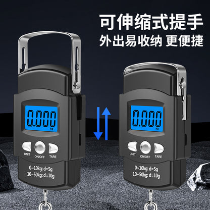 50kg portable electronic scale with tape measure rechargeable portable portable scale hanging scale express scale luggage scale fishing scale - image 2