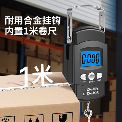 50kg portable electronic scale with tape measure rechargeable portable portable scale hanging scale express scale luggage scale fishing scale - image 3