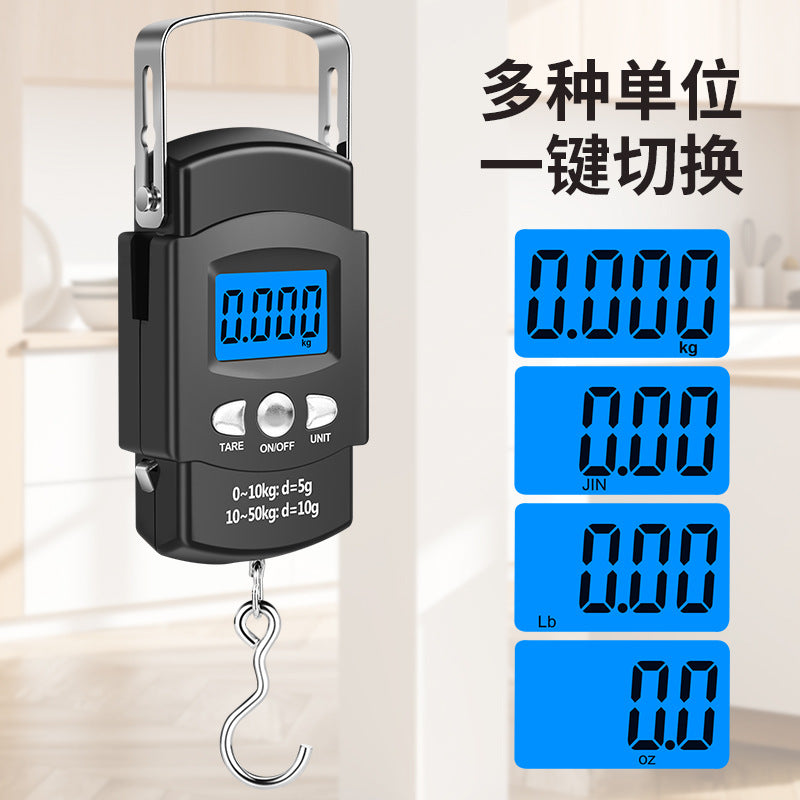 50kg portable electronic scale with tape measure rechargeable portable portable scale hanging scale express scale luggage scale fishing scale - image 4