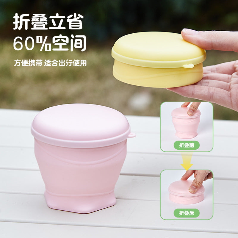 Summer Cool Macaron Portable Pocket-Sized Mouthwash Cup Travel Foldable Retractable Outdoor Hydration Silicone Water Cup - image 3