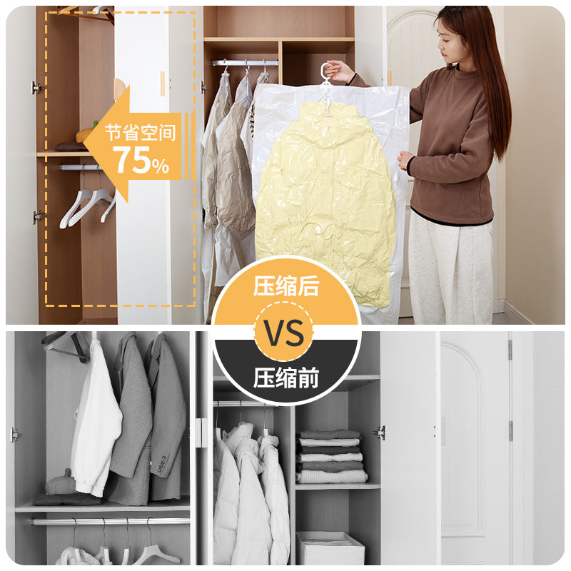 Down Jacket Vacuum Bag Compression Bag Clothes Hanging Clothes Bag Porous Enlarged Thickeneded Storage Bag - image 3