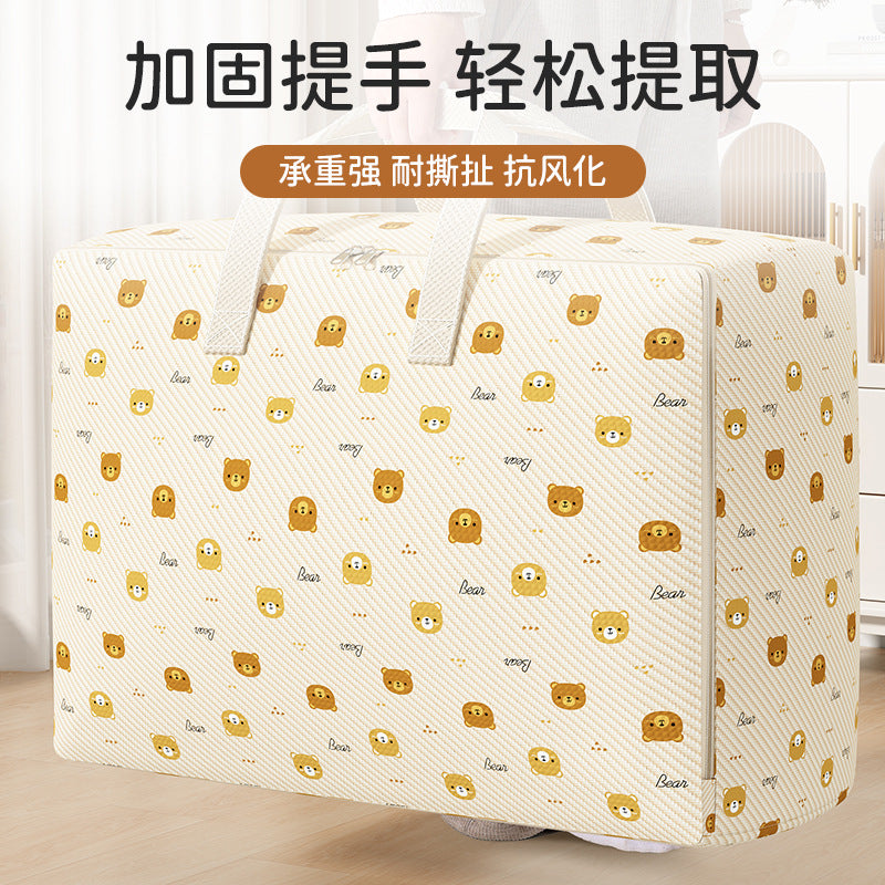 Cartoon Bear Quilt Storage Bag Large Capacity Travel Duffel Bag Clothes Quilt Bag Finishing Moving Bag - image 1