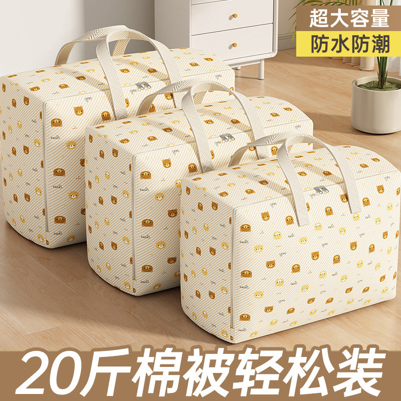 Cartoon Bear Quilt Storage Bag Large Capacity Travel Duffel Bag Clothes Quilt Bag Finishing Moving Bag - image 4