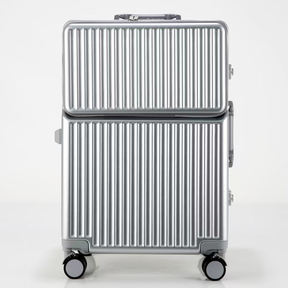 Suitcase Travel Luggage Trolley Front-Opening Large Capacity Aluminum Frame…