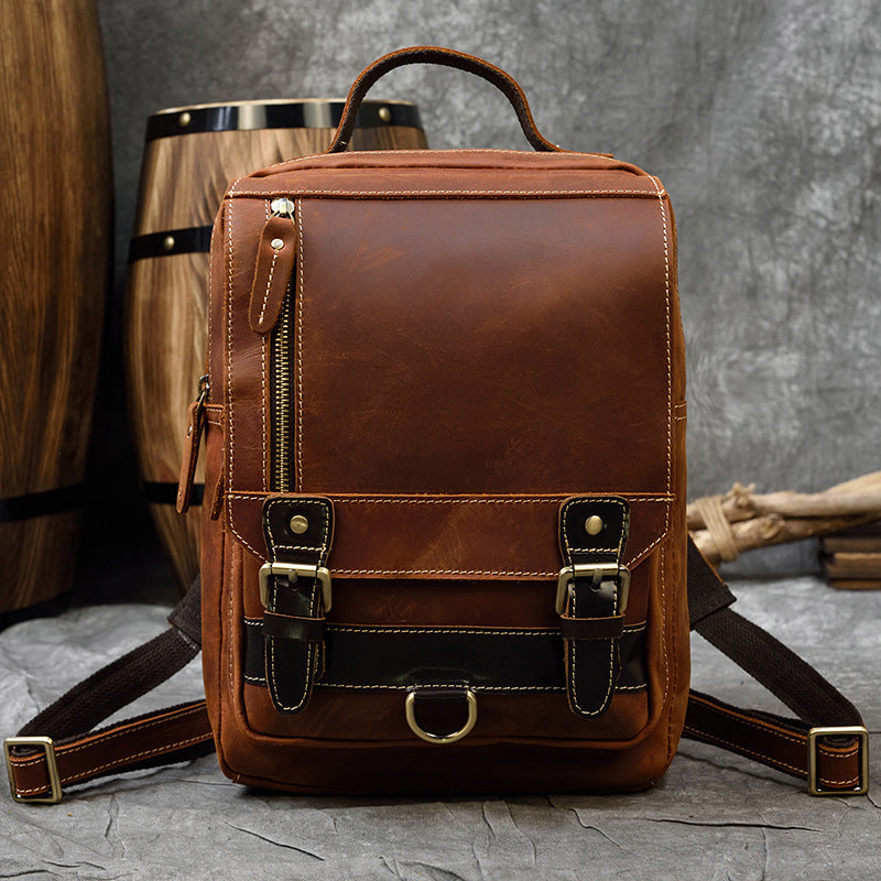 Crazy Horse Retro Leather Travel Backpack