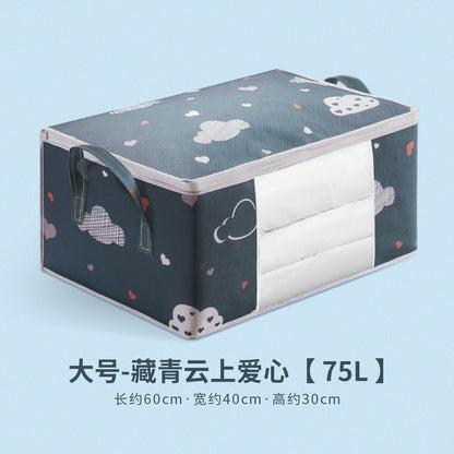 Large-Capacity Storage Bag for Home Use, Visible Clothing and Quilt Organizer Bag, Printed Fabric Moving Packing Bag, Durable - image 4