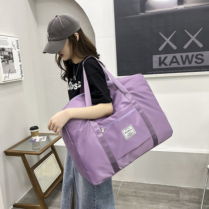 New Large Capacity Clothes Quilt Storage Bag Short-distance Duffel Bag Trolley Portable Women's Foldable Travel Storage Bag - image 4