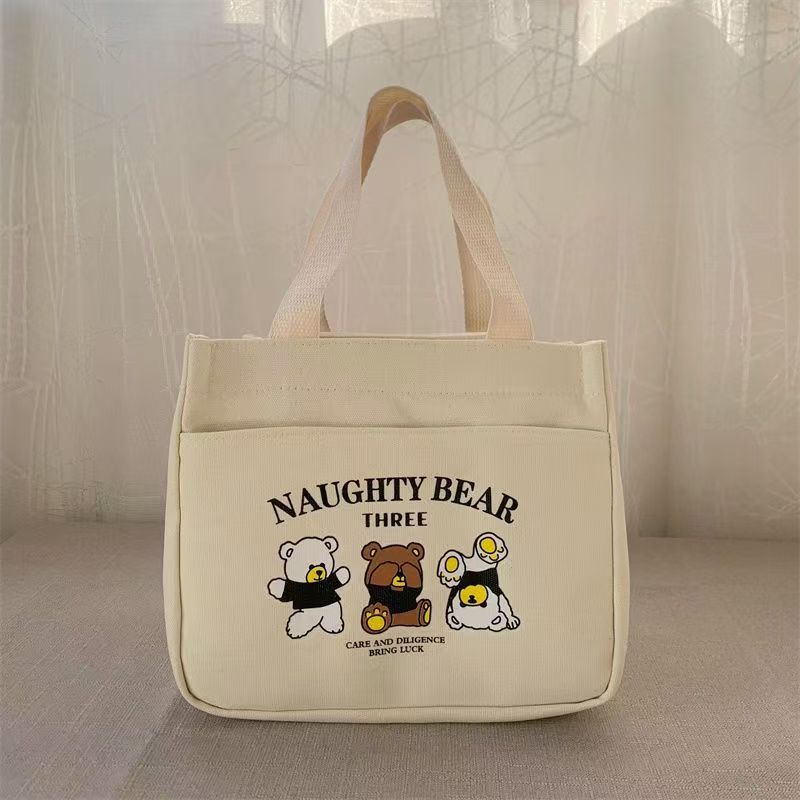Three Little Bears Office Lunch Large Capacity Canvas Travel Lunch Box Bag Manufacturer Canvas Small Square Bag Mummy Bag - image 1