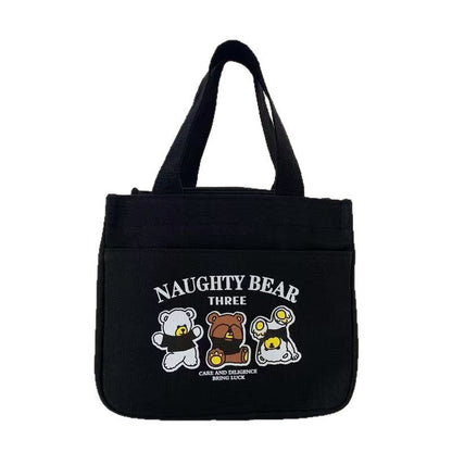 Three Little Bears Office Lunch Large Capacity Canvas Travel Lunch Box Bag Manufacturer Canvas Small Square Bag Mummy Bag - image 5