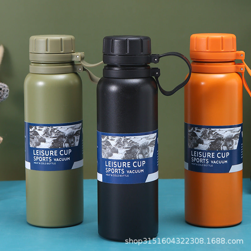 2024 New Portable Handle 304 Stainless Steel Thermos Cup Large Capacity Outdoor Portable Travel Pot Sports Water Kettle - image 1
