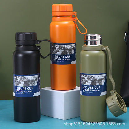 2024 New Portable Handle 304 Stainless Steel Thermos Cup Large Capacity Outdoor Portable Travel Pot Sports Water Kettle - image 3