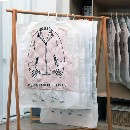 Hanging Compression Bag Storage Wardrobe Down Jacket Compression Bag Coat Clothes Vacuum Dust Cover Large Size - image 3