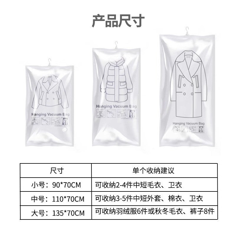 Hanging Compression Bag Storage Wardrobe Down Jacket Compression Bag Coat Clothes Vacuum Dust Cover Large Size - image 4
