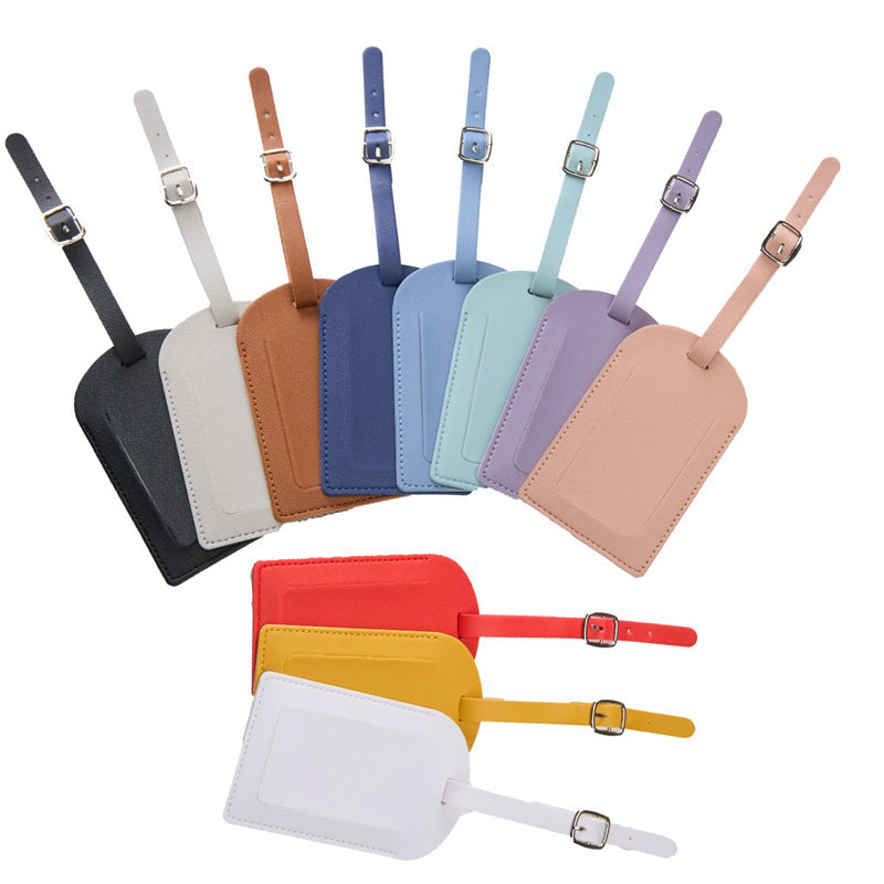 PU Luggage Tag Multicolor Aircraft Boarding Card Creative Suitcase Tag Check-in Leather Flip Luggage Tag - image 1