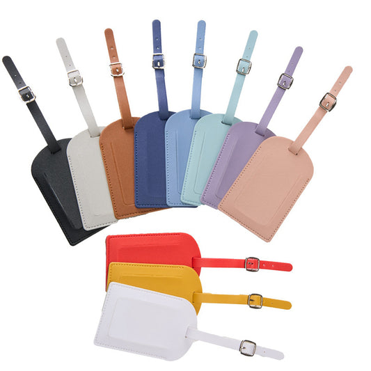 PU Luggage Tag Multicolor Aircraft Boarding Card Creative Suitcase Tag Check-in Leather Flip Luggage Tag - image 1