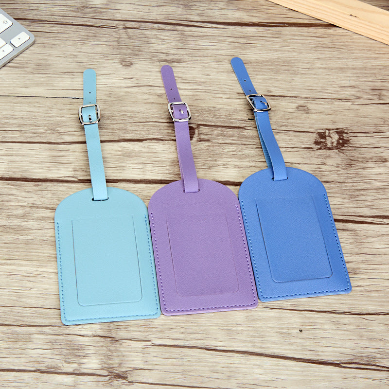 PU Luggage Tag Multicolor Aircraft Boarding Card Creative Suitcase Tag Check-in Leather Flip Luggage Tag - image 4