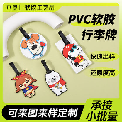 Pvc Soft Rubber Cartoon Luggage Tags Custom-Made Cute 3D Shaped Accessories Eco-Friendly Anti-Loss Luggage Tags Personalized - image 1