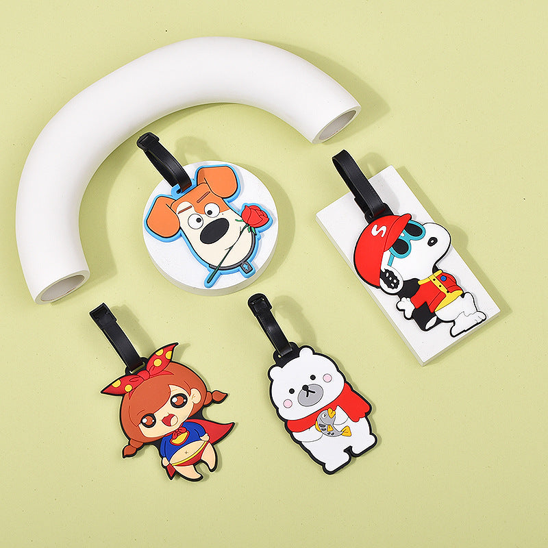 Pvc Soft Rubber Cartoon Luggage Tags Custom-Made Cute 3D Shaped Accessories Eco-Friendly Anti-Loss Luggage Tags Personalized - image 2
