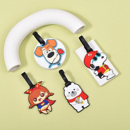 Pvc Soft Rubber Cartoon Luggage Tags Custom-Made Cute 3D Shaped Accessories Eco-Friendly Anti-Loss Luggage Tags Personalized - image 2