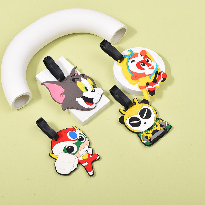 Pvc Soft Rubber Cartoon Luggage Tags Custom-Made Cute 3D Shaped Accessories Eco-Friendly Anti-Loss Luggage Tags Personalized - image 3