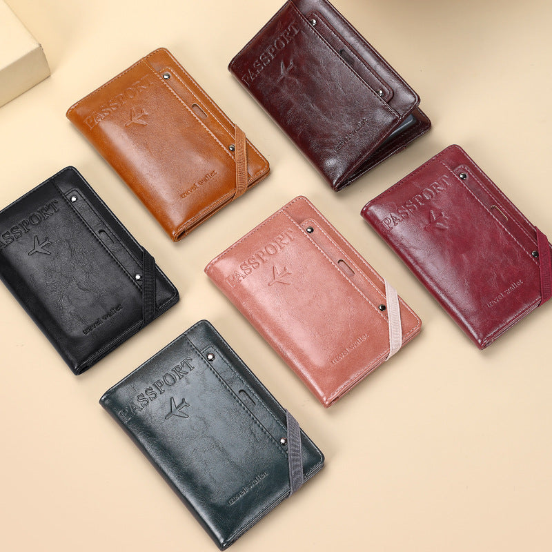 2026 New Rfid Anti-Theft Passport Travel Multi-Functional Ticket Retro Document Large Capacity Multi-Card Slot Passport Bag - image 1