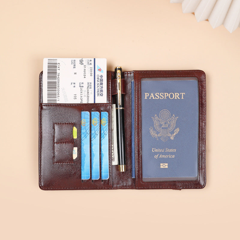 2026 New Rfid Anti-Theft Passport Travel Multi-Functional Ticket Retro Document Large Capacity Multi-Card Slot Passport Bag - image 2