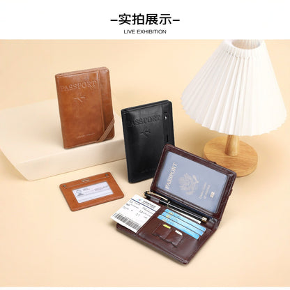 2026 New Rfid Anti-Theft Passport Travel Multi-Functional Ticket Retro Document Large Capacity Multi-Card Slot Passport Bag - image 4