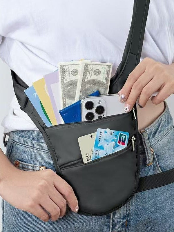 Travel Personal Waist Bag for Men and Women under Armpit Anti-Theft Passport Id Money Invisible Running Sports Ultra-Thin Shoulder Crossbody Bag - image 1