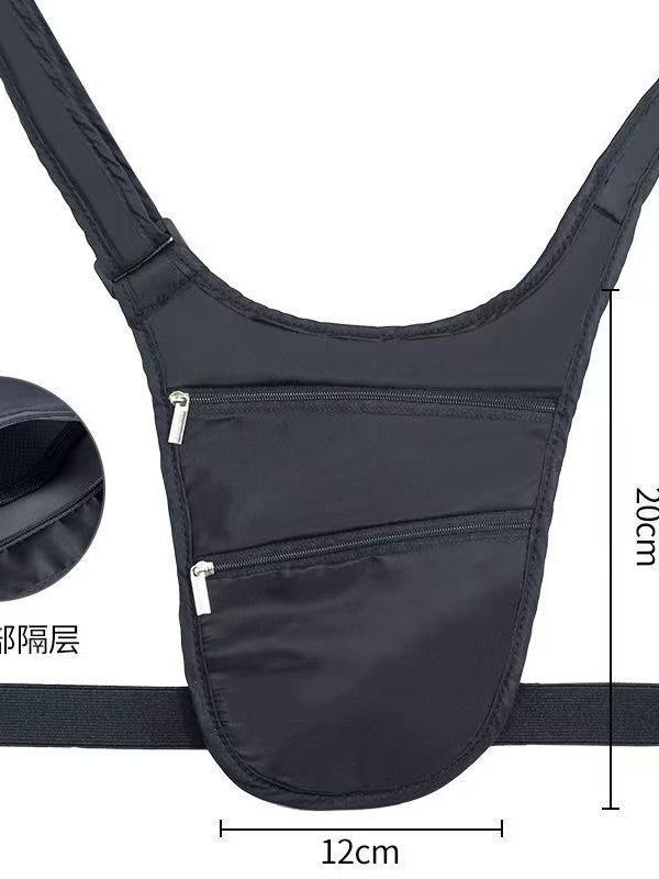 Travel Personal Waist Bag for Men and Women under Armpit Anti-Theft Passport Id Money Invisible Running Sports Ultra-Thin Shoulder Crossbody Bag - image 3
