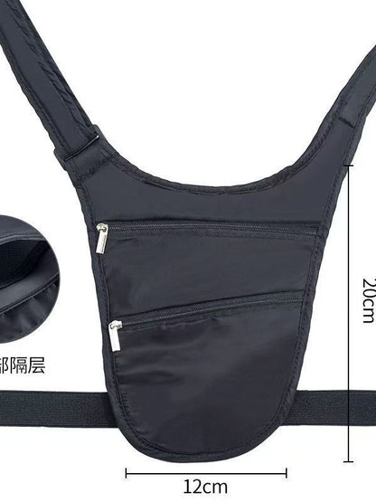 Travel Personal Waist Bag for Men and Women under Armpit Anti-Theft Passport Id Money Invisible Running Sports Ultra-Thin Shoulder Crossbody Bag - image 3
