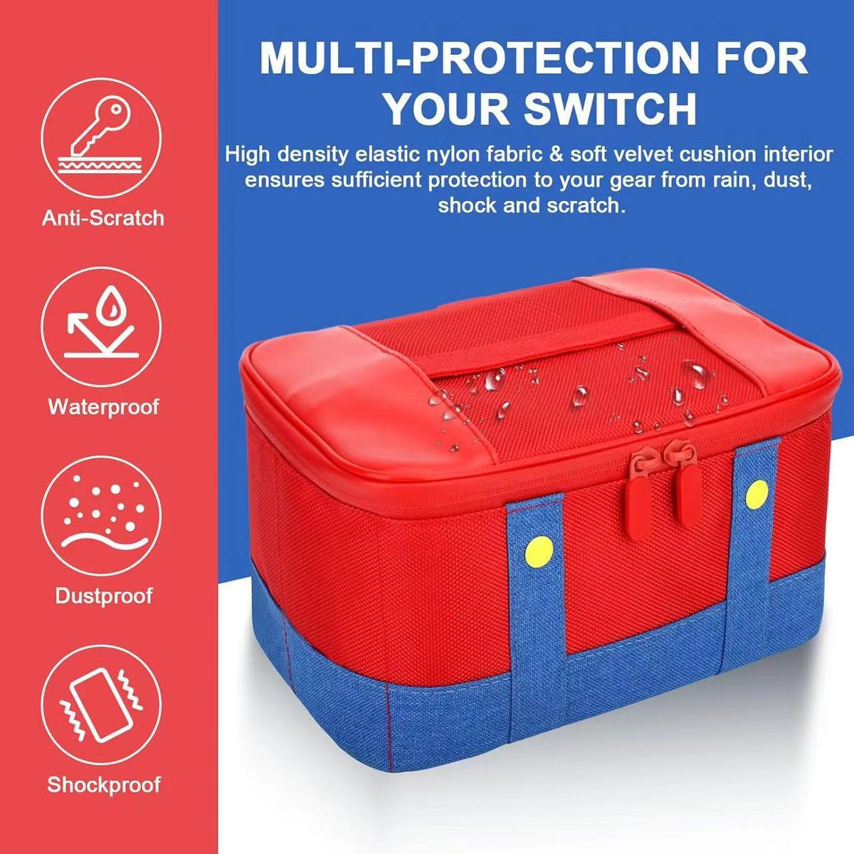 Switch 2 Mario Protective Case Oled Travel Storage Bag Ns Game Console Super Large Capacity Storage Bag - image 4