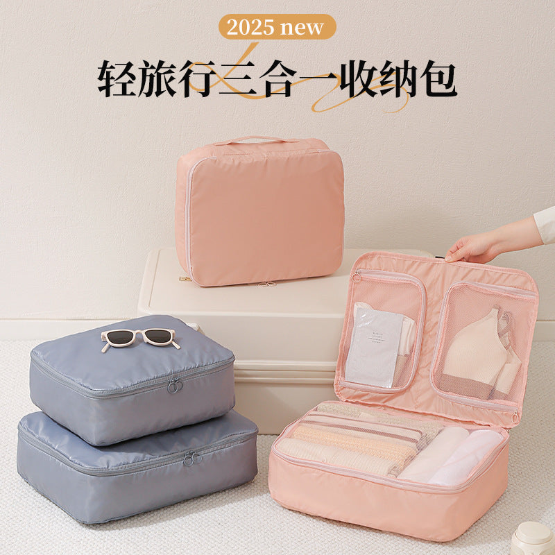 Three-in-one travel clothing storage bag close-fitting underwear underwear storage bag portable waterproof packing luggage - image 1