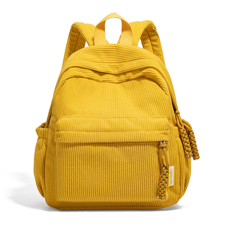 Corduroy Small Backpack for Women 2025 Winter New Japanese Style Casual Simple Versatile Travel Shopping Soft Girl Backpack - image 5