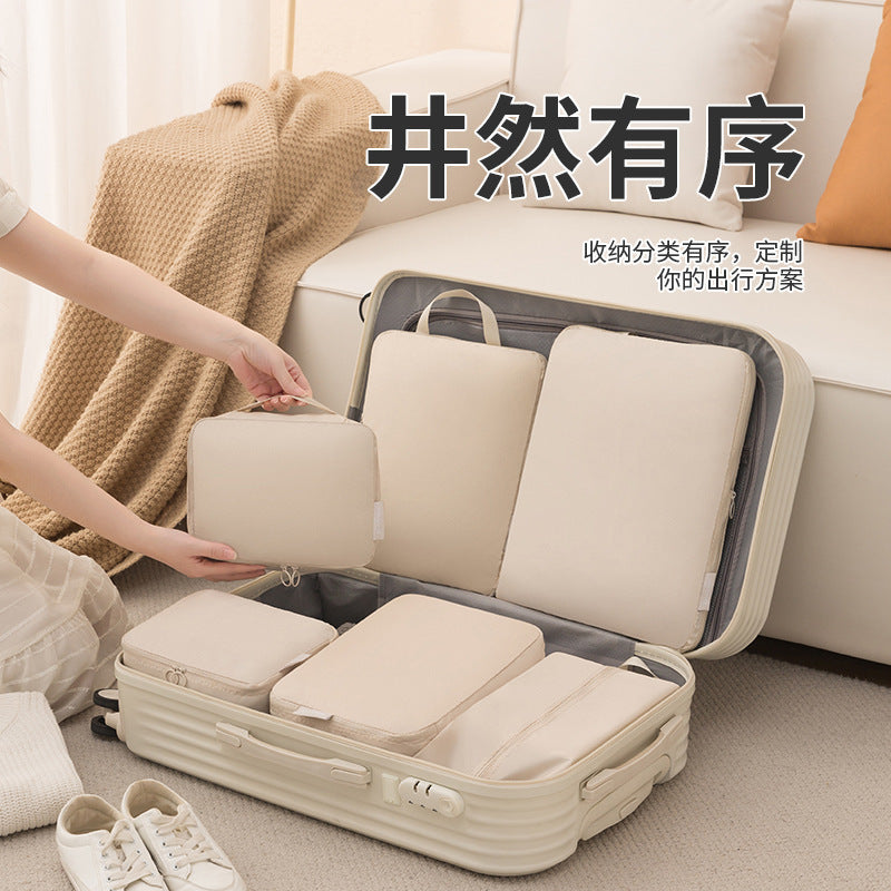 New Cross-Border Travel Storage Bag, Memory Cloth Six-Piece Set, Compressed Clothing Suitcase Storage Bag, Toiletry Organizer Bag - image 2