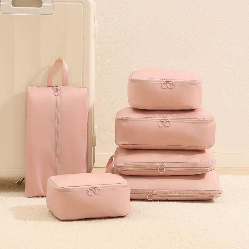 New Cross-Border Travel Storage Bag, Memory Cloth Six-Piece Set, Compressed Clothing Suitcase Storage Bag, Toiletry Organizer Bag - image 3