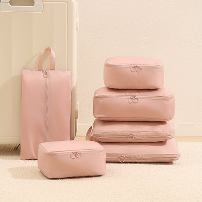 New Cross-Border Travel Storage Bag, Memory Cloth Six-Piece Set, Compressed Clothing Suitcase Storage Bag, Toiletry Organizer Bag - image 3