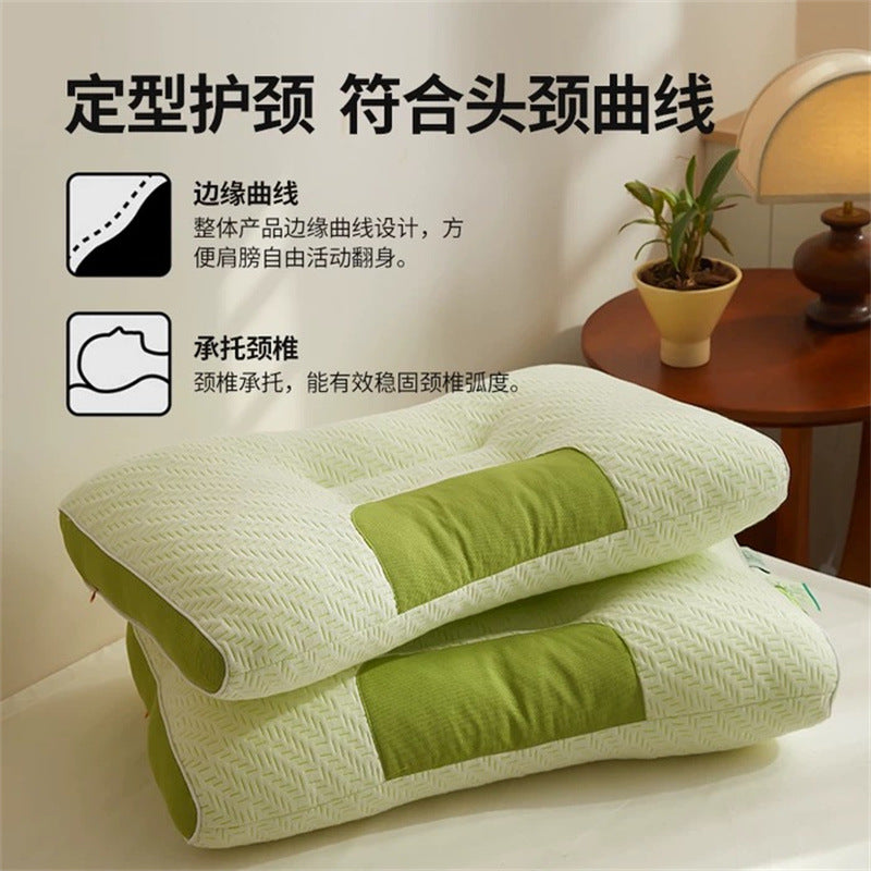 Bamboo Charcoal Anti-mite Neck Pillow Pillow Sleeping Household One Single Male and Female Student Dormitory Use Whole Head Without Collapse - image 3