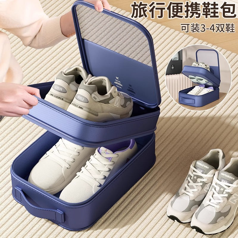 Travel Shoes Bag Portable Large Capacity Shoes Bag Shoes Storage Artifact Storage Bag Three-Layer Shoes Bag Shoes Storage Magic - image 1