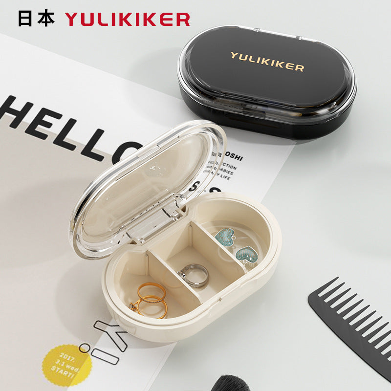 Japanese Portable Medicine Box Sub-packaging Box Moisture-proof Travel Medicine Storage Mini Three-compartment Medicine Storage Box Carry-on Medicine Storage Box - image 4